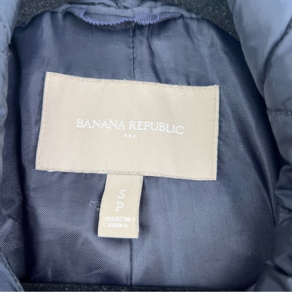 ❌SOLD ❌Banana Republic Navy Blue Quilted Patch Pocket Lightweight  Belted Jacket - Picture 10 of 15